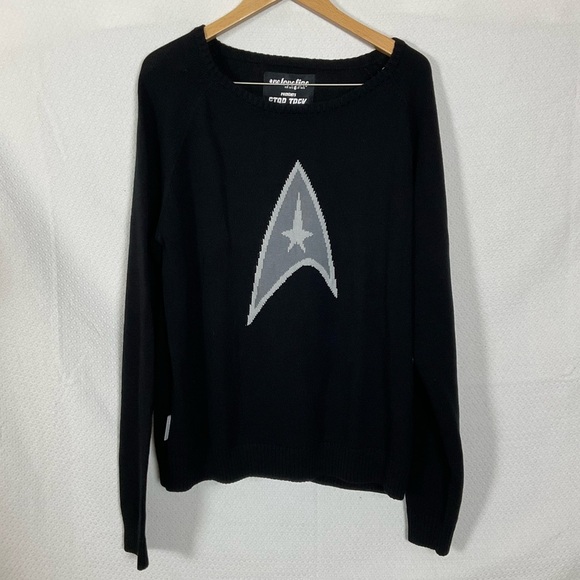 Star Trek Sweaters - WeLoveFine x Star Trek Logo XXXL Unisex Oversized Long Sleeve Sweater Black New